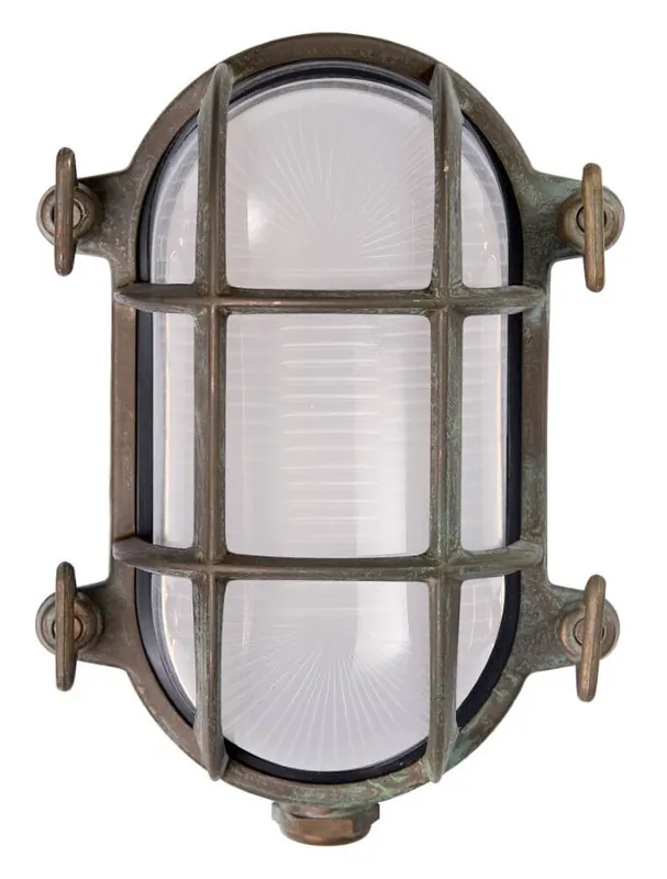Flitsaanbieding Lyora - Messing buitenlamp Tortuga transparant glas